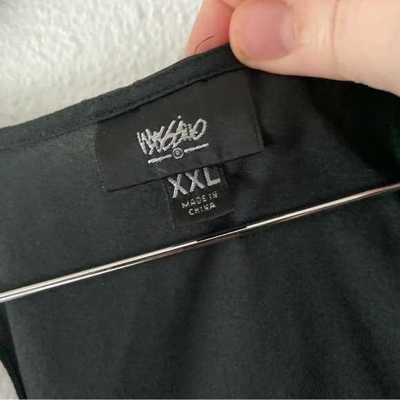 Blouse Stitched Texture Neckline Black Tank Racerback XXL Sleeveless - Picture 5 of 7